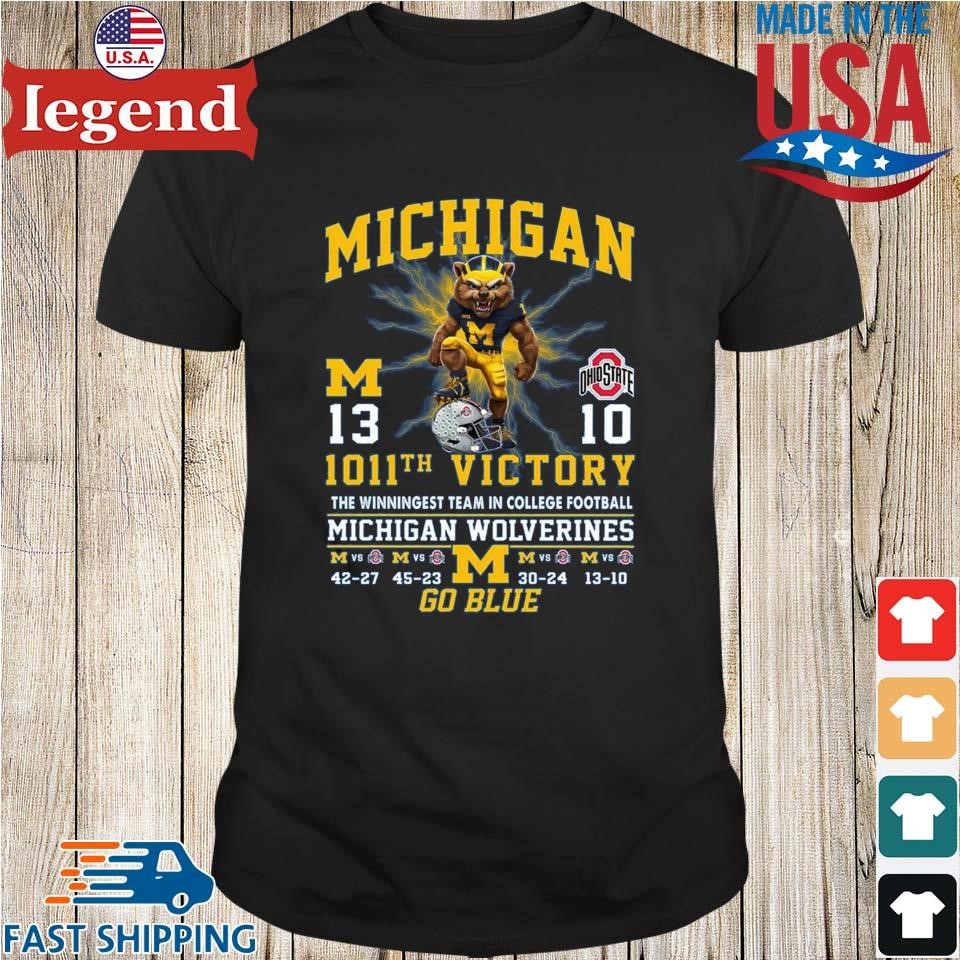 Michigan Wolverines 1011th Victory The Winningest Team In College Football Go Blue Shirt