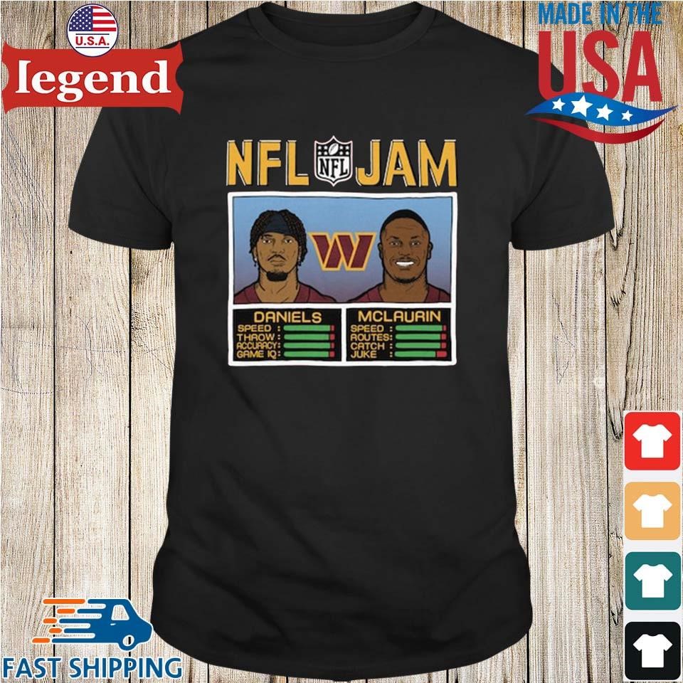 NFL Jam Jayden Daniels And Terry McLaurin Washington Commanders Burgundy 2024 T-shirt