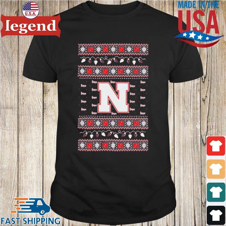 Nebraska Cornhuskers Logo Ugly Christmas Light Shirt