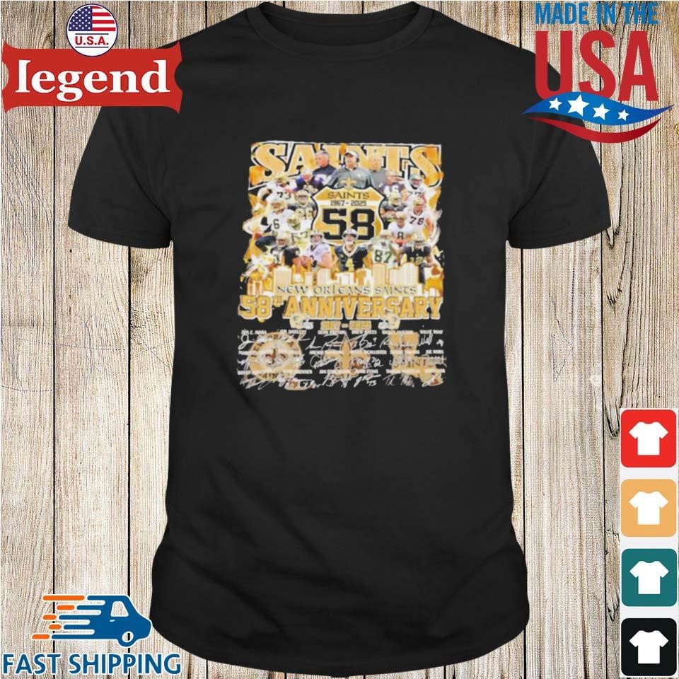 New Orleans Saints The Saints 58th Anniversary 1967 2025 Signatures Shirt