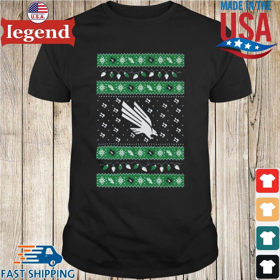 North Texas Mean Green Logo Ugly Christmas Light Shirt