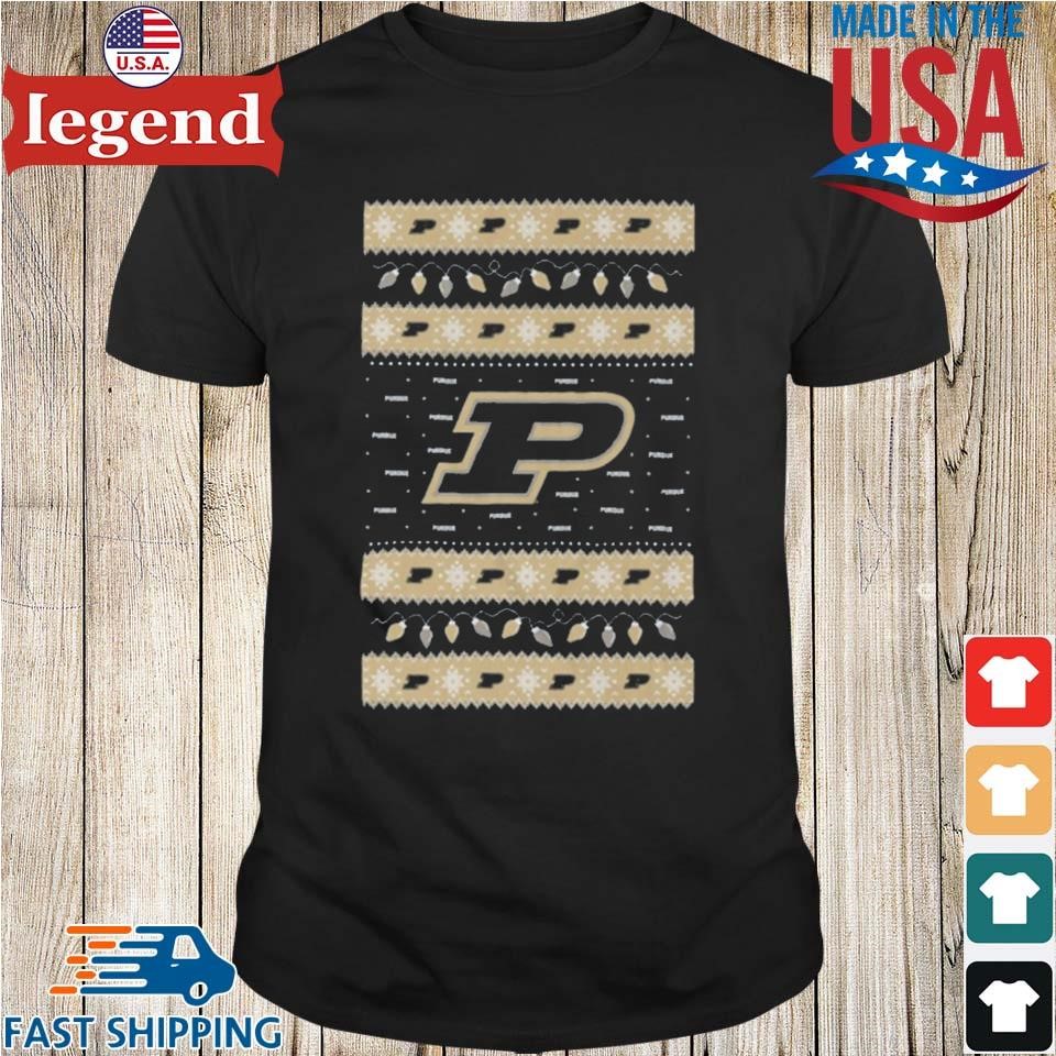 Purdue Boilermakers Logo Ugly Christmas Light Shirt