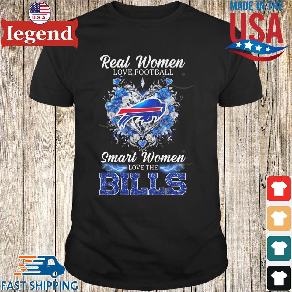 Real Women Love Football Smart Women Love The Buffalo Bills Flower 2024 Shirt