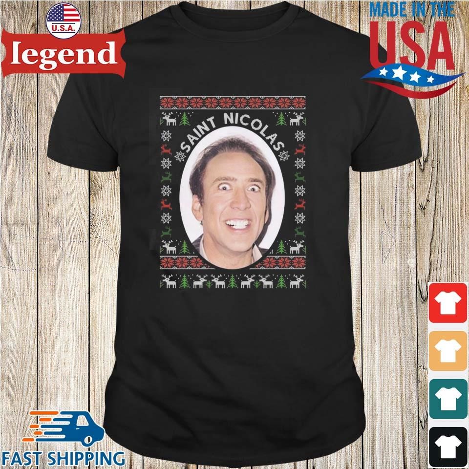 Saint Nicholas Cage Ugly Christmas 2024 Shirt