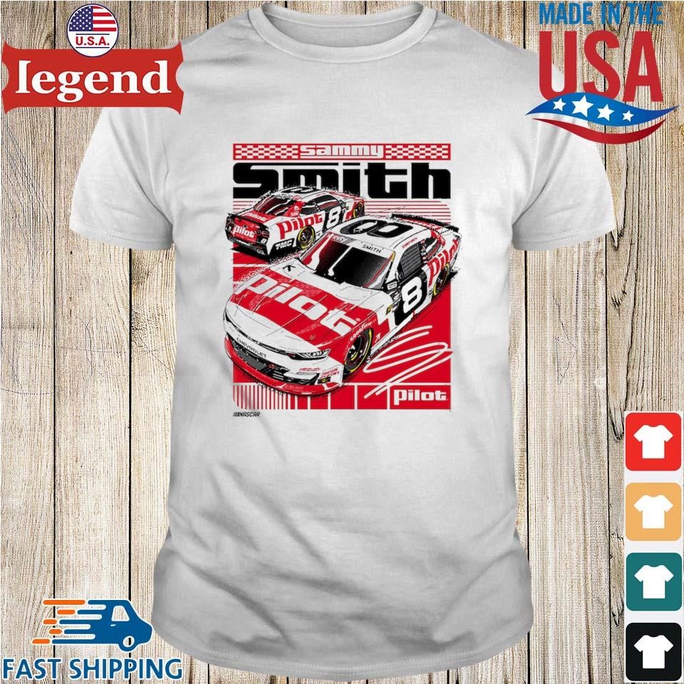 Sammy Smith JR Motorsports Official Team Apparel White #8 Pilot Car Shirt