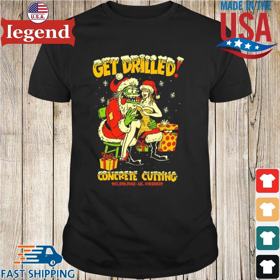 Santa Get Drilled Concrete Cutting Christmas 2024 Shirt