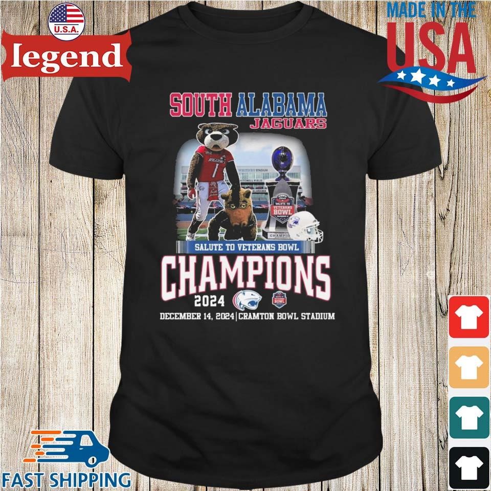 South Alabama Jaguars Salute To Veterans Bowl Champions 2024 Shirt