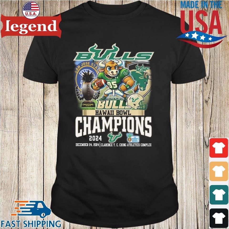 South Florida Bulls Football Mascot 2024 Hawaii Bowl Champions December 24 2024 Logo Sports Shirt