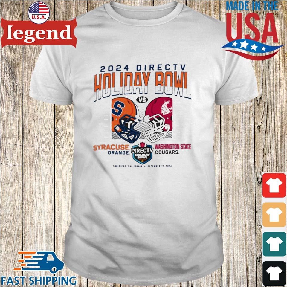 Syracuse Orange Vs Washington State Cougars Champion Syracuse Football 2-Team Holiday Bowl 2024 Head To Head Shirt