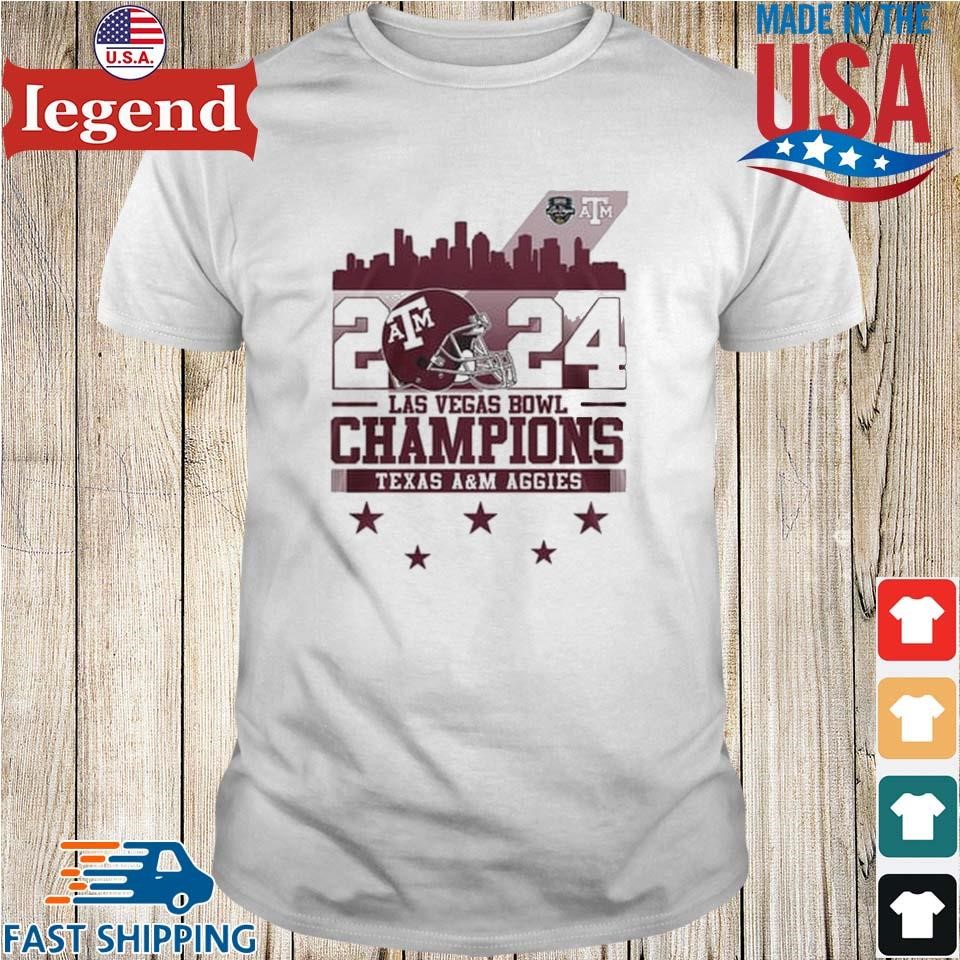 Texas A&M Aggies Football Las Vegas Bowl 2024 Champs Skyline Shirt