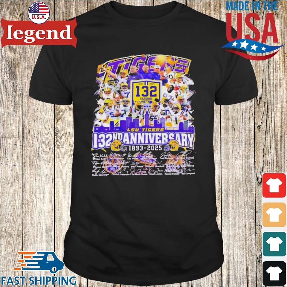 The LSU Tigers 132th Anniversary 1893 2025 Signatures Shirt