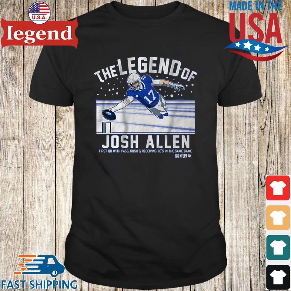 The Legend Of Josh Allen First Qb With Pass Rush & Rêciving To's In The Same Game Shirt