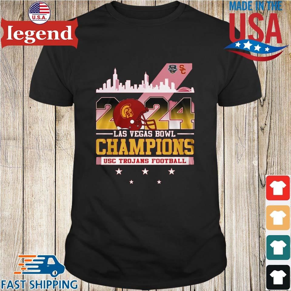 USC Trojans Football Las Vegas Bowl 2024 Champs Skyline Shirt