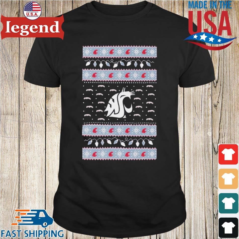 Washington State Cougars Logo Ugly Christmas Light Shirt