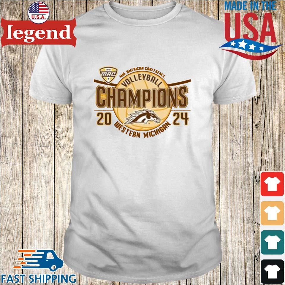 Western Michigan Broncos Gold 2024 MAC Volleyball Champions Shirt