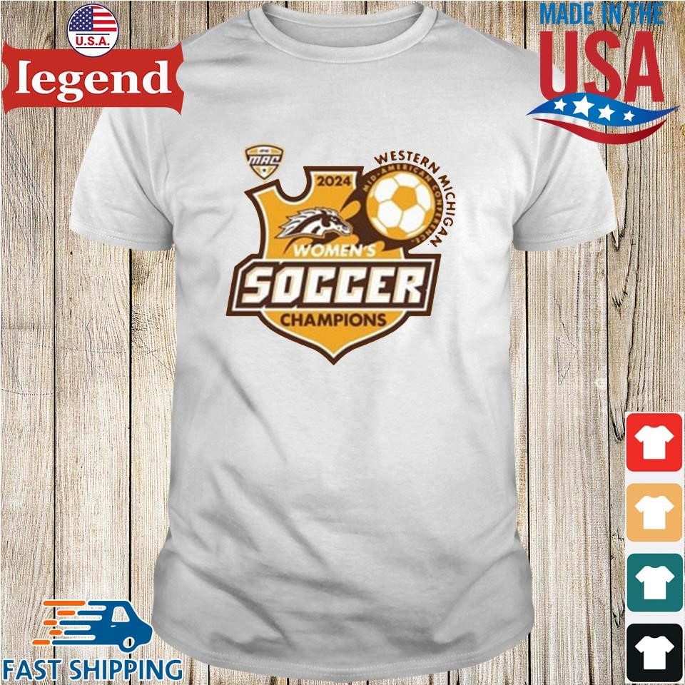 Western Michigan Broncos Gold 2024 MAC Women's Soccer Champions Shirt