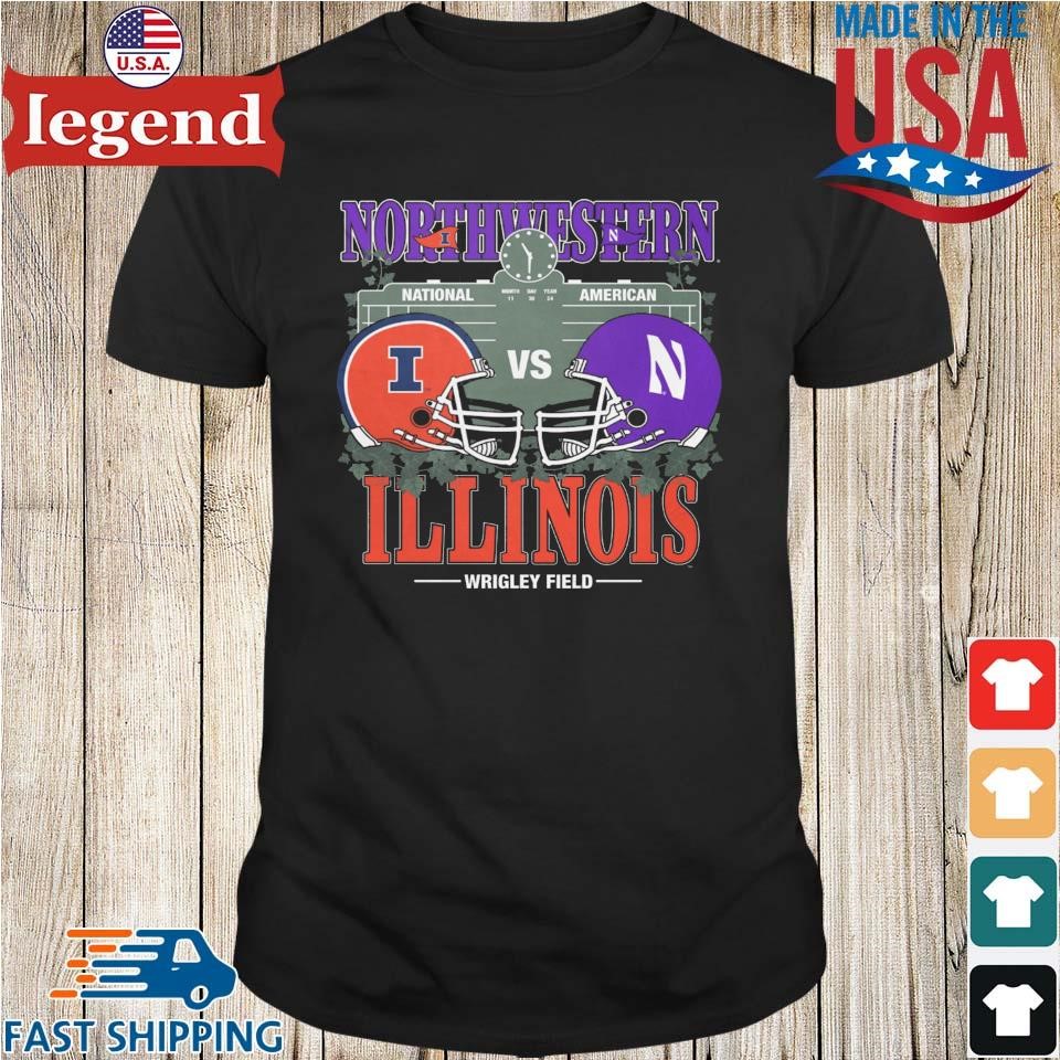 Wrigley Field Northwestern X University of Illinois Dueling Football 2024 Shirt