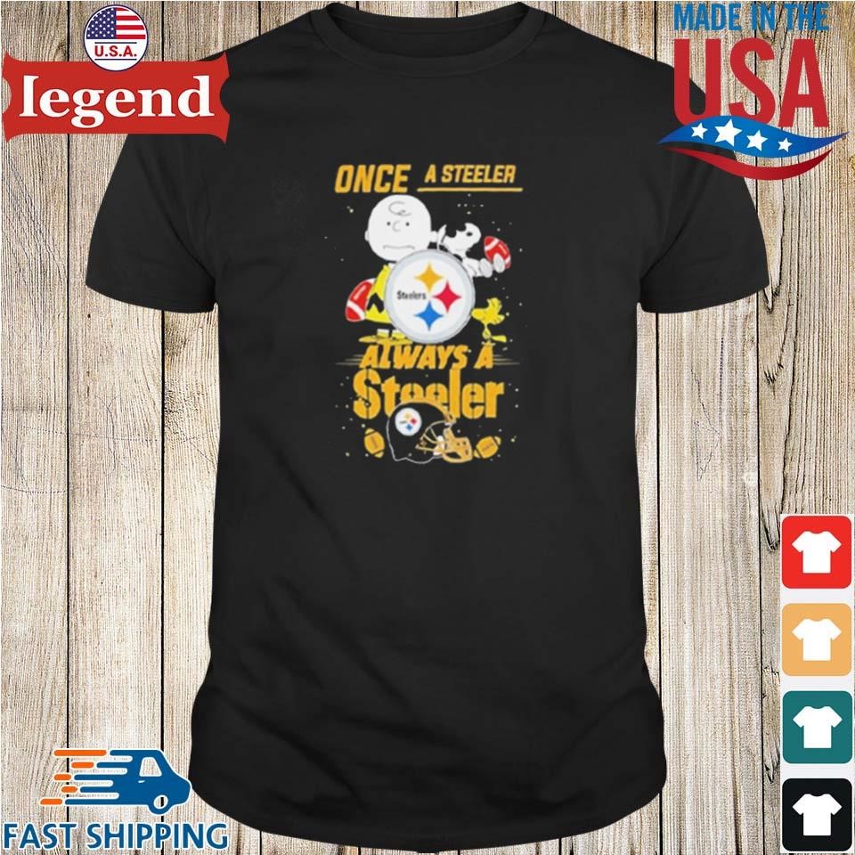 Charlie Brown Snoopy And Woodstock Once A Steeler Always A Steelers Helmet Shirt