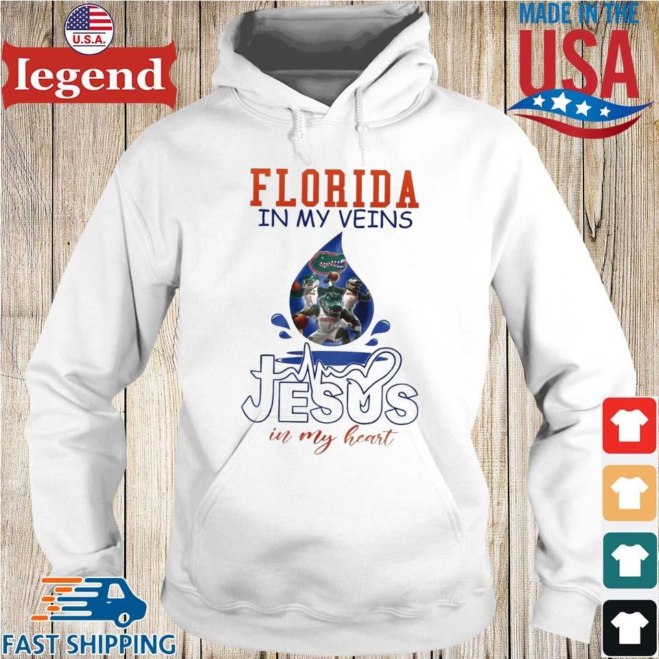 Florida Gators In My Veins Jesus In My Heart Mascot 2025 Hoodie
