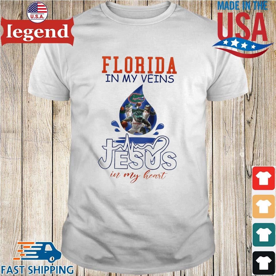 Florida Gators In My Veins Jesus In My Heart Mascot 2025 Shirt