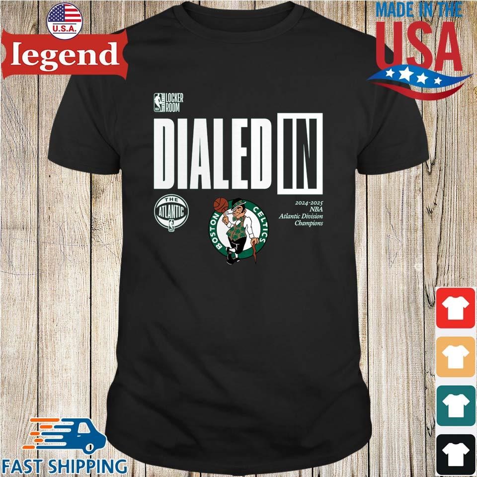 Green Boston Celtics 2025 Atlantic Division Champions Locker Room Shirt