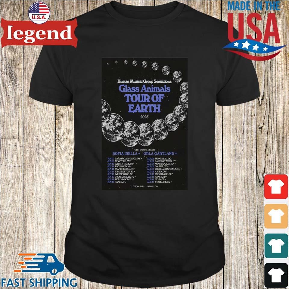 Human Musical Group Sensations Glass Animals Tour Of Earth 2025 Shirt