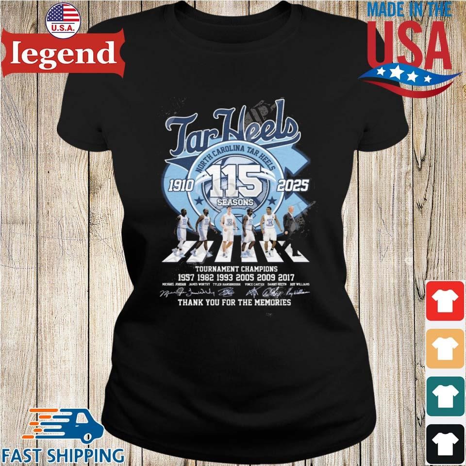 North Carolina Tar Heels 115 Seasons 1910-2025 Tournament Champions Thank You For The Memories Signatures Ladies