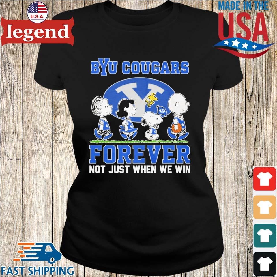 Peanuts Characters BYU Cougars Forever Not Just When We Win 2025 Ladies