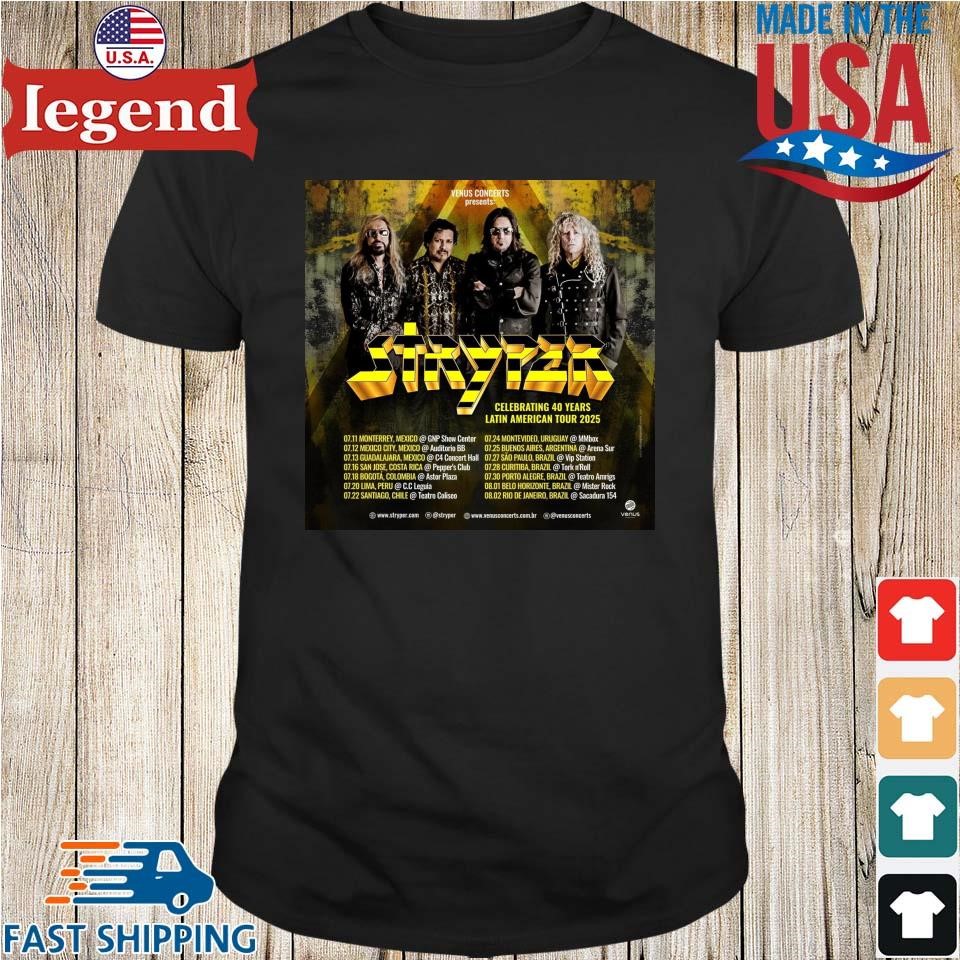 Stryper Celebrating 40 Years Latin American Tour 2025 Shirt