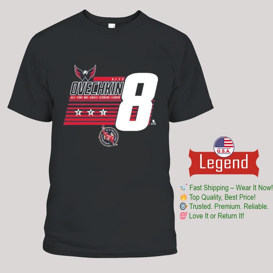 Alexander Ovechkin Washington Capitals Levelwear NHL All-Time Leading Goal Scorer Milestone Stripes Shirt