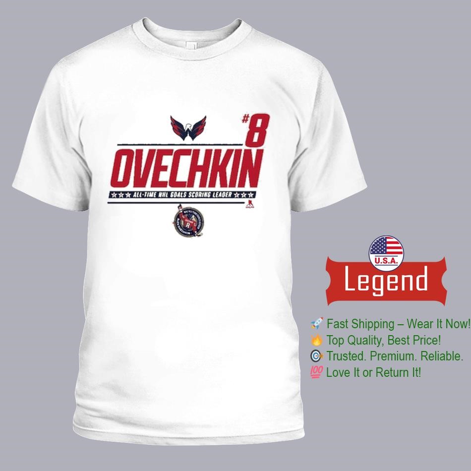 Alexander Ovechkin Washington Capitals Levelwear NHL All-Time Leading Goal Scorer Milestone Shirt