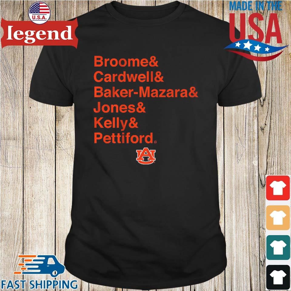 Auburn Tigers Basketball Broome & Cardwell & Baker-Mazara & Jones & Kelly & Pettiford Shirt