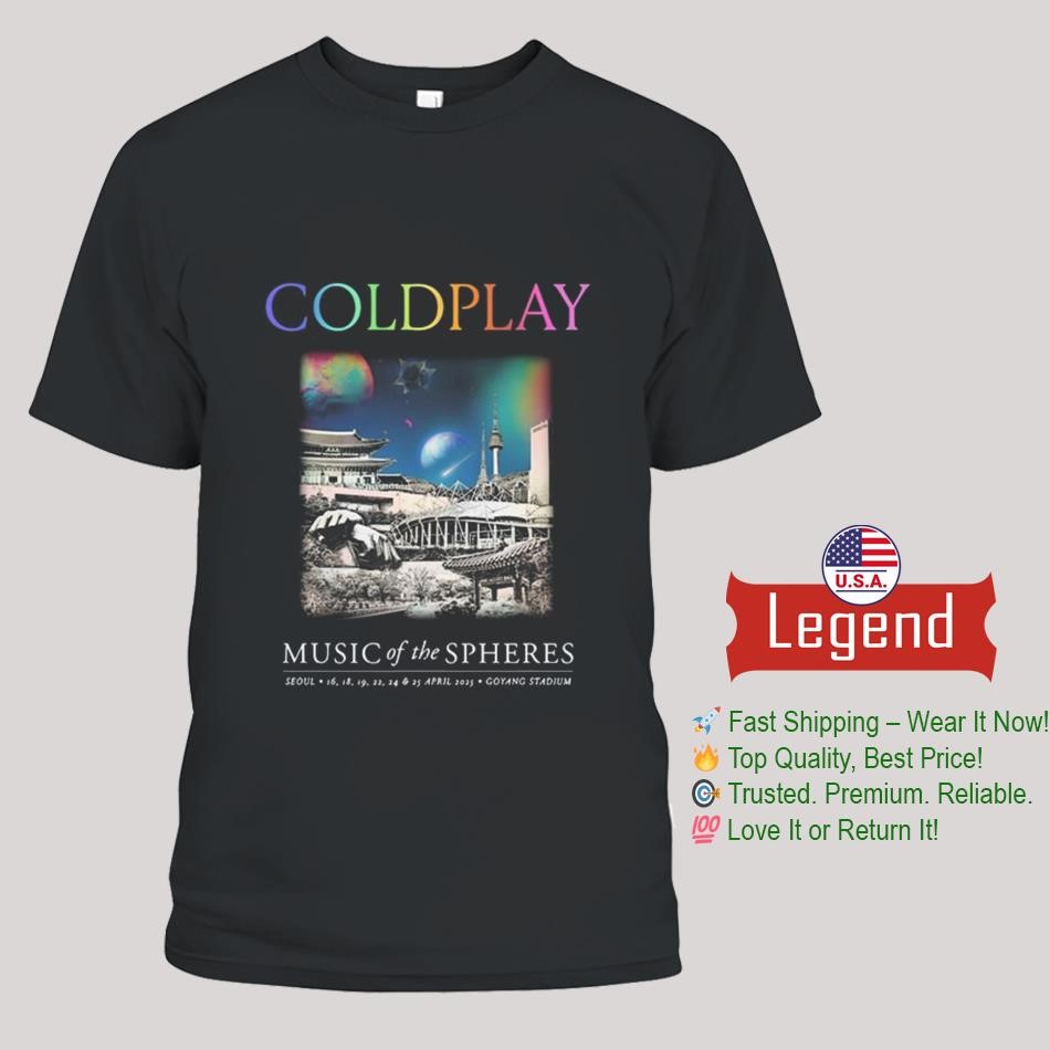 Coldplay April 16-25, 2025 Goyang Stadium Show Shirt