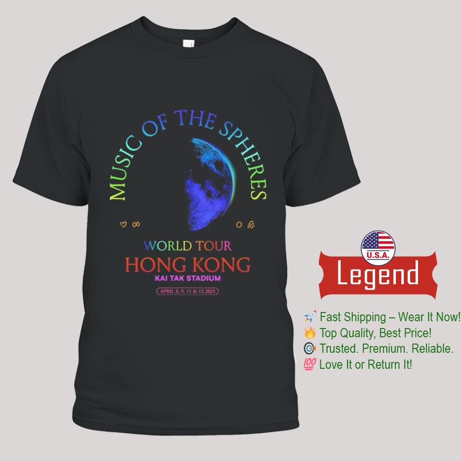 Coldplay April 8, 9, 11 & 12 2025 Hong Kong Kai Tak Stadium Tour Shirt
