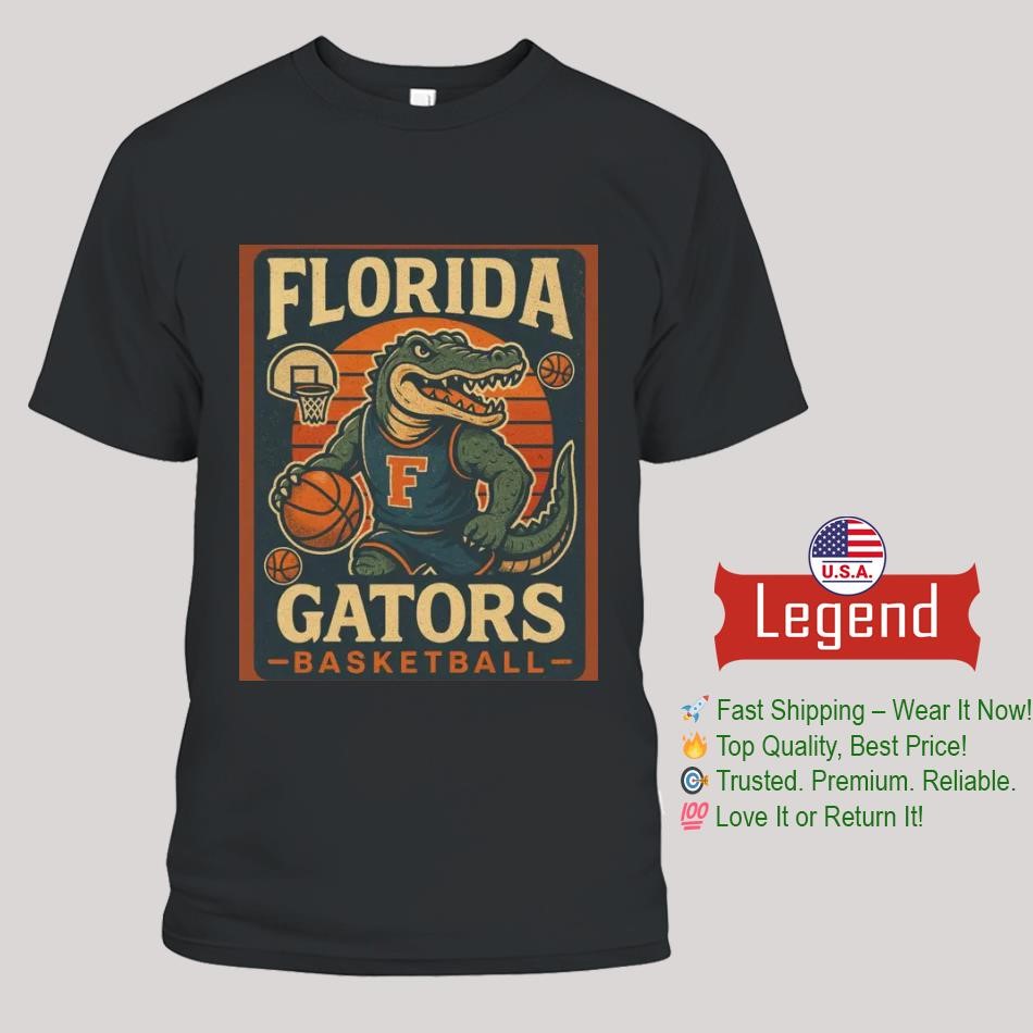 Florida Gators Basketball Men's Basketball Mascot Retro Vintage 2025 Shirt
