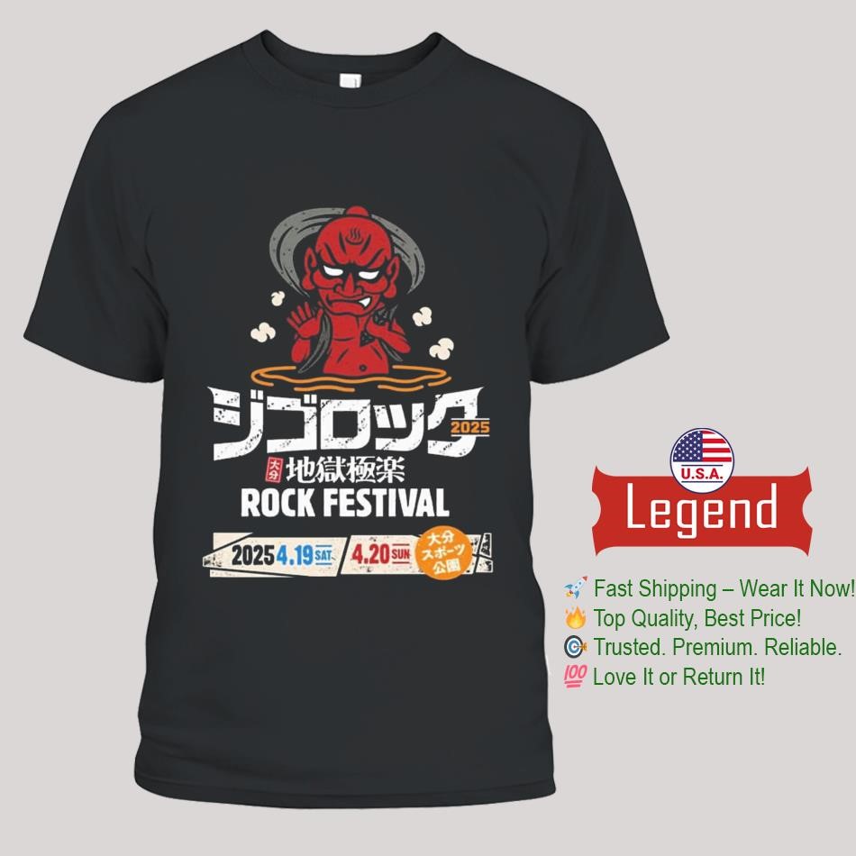 Jigorock 2025 Festival At Oita Japan Hell Gokuraku Rock Fest 19-20 April 2025 Logo Shirt
