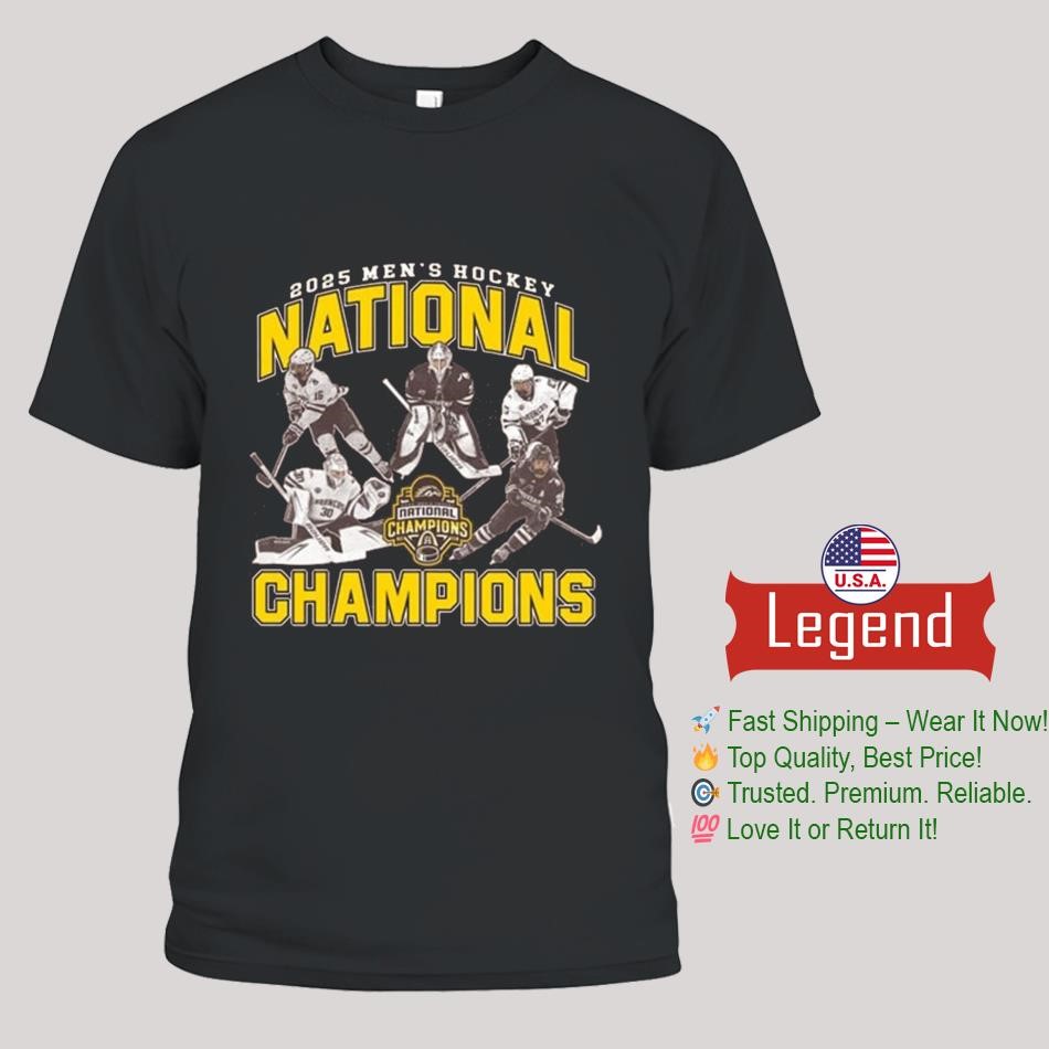 Michigan Broncos Brown 2025 National Men's Hockey Champions NIL Team Graphic Shirt