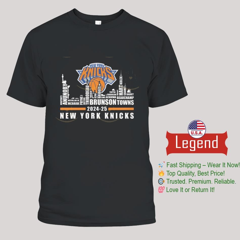 New York Knicks Basketball Name Player 2024-2025 Shirt