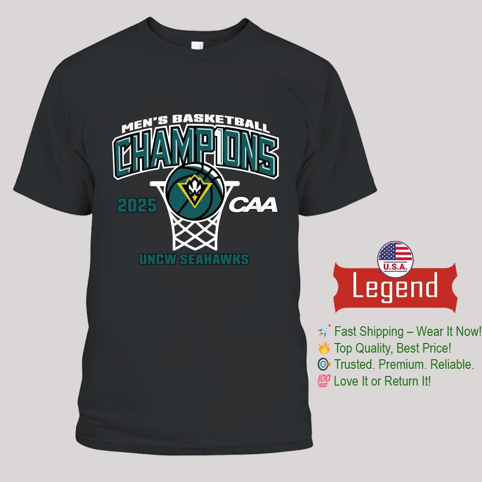 Official UNC Wilmington Seahawks 2025 CAA Men's Basketball Conference Tournament Champions Shirt