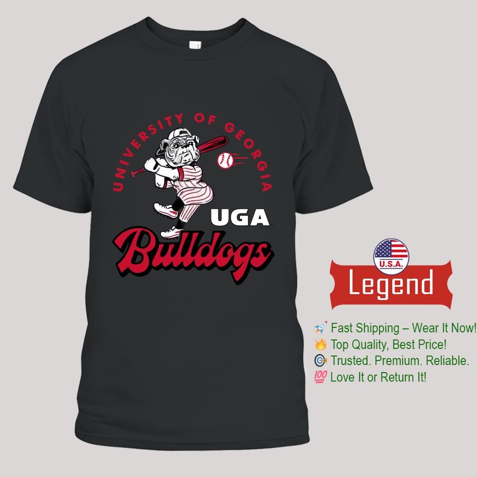 Official University Of Georgia Bulldogs Baseball Mascot T-shirt