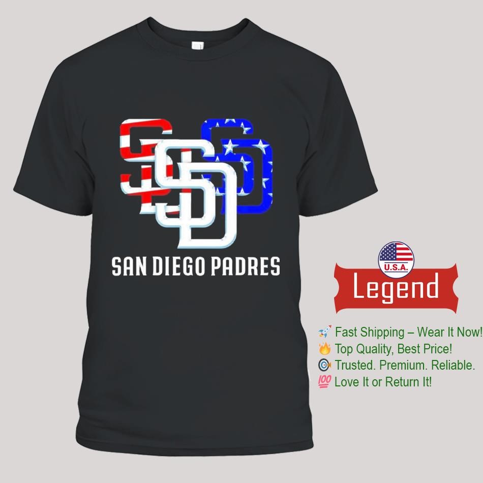 Red White Blue and Padres 4th of July Shirt