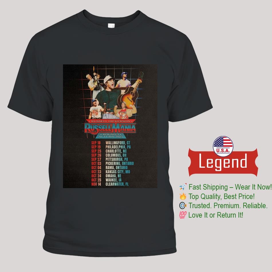 Russell Dickerson Russell Mania Round 3 Autumn 2025 Tour Shirt