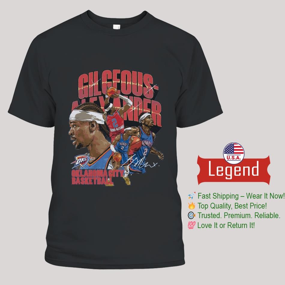 Shai Gilgeous-Alexander Oklahoma City Thunder Collage Signature 2025 Shirt