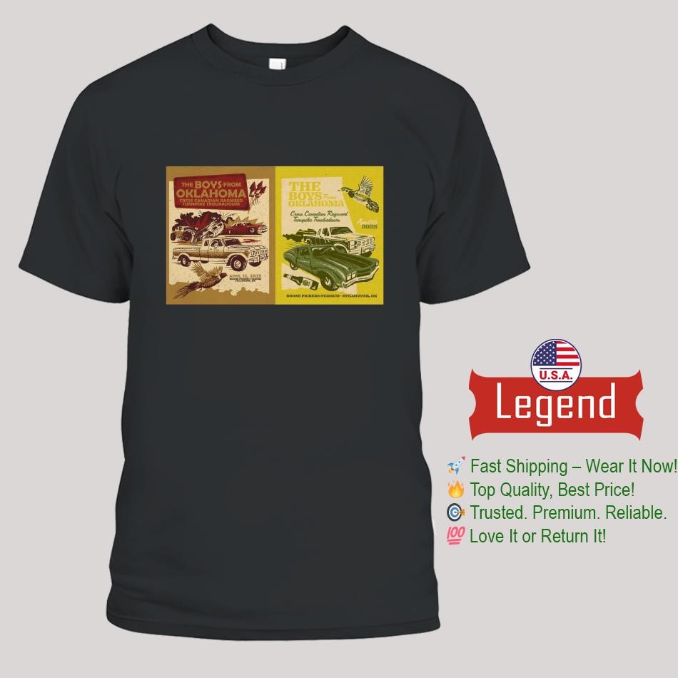 The Boys From Oklahoma Stillwater, OK April 12-13 2025 Boone Pickens Stadium Concert Shirt