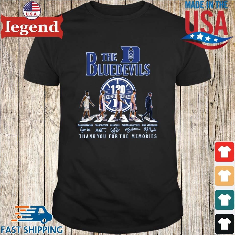 The Duke Blue Devils Thank You For The Memories 120 Years Of Basketball Signatures Walking Shirt