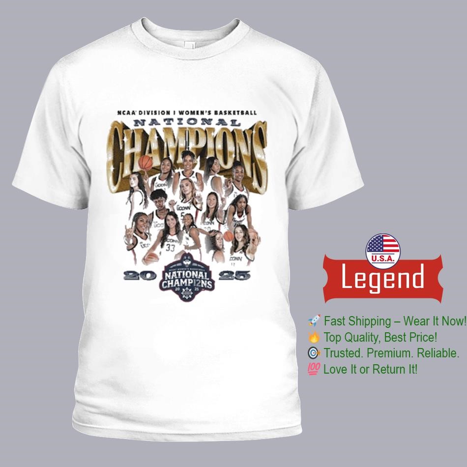 UConn Huskies 2025 NCAA Division I Women's Basketball National Champions Team Shirt