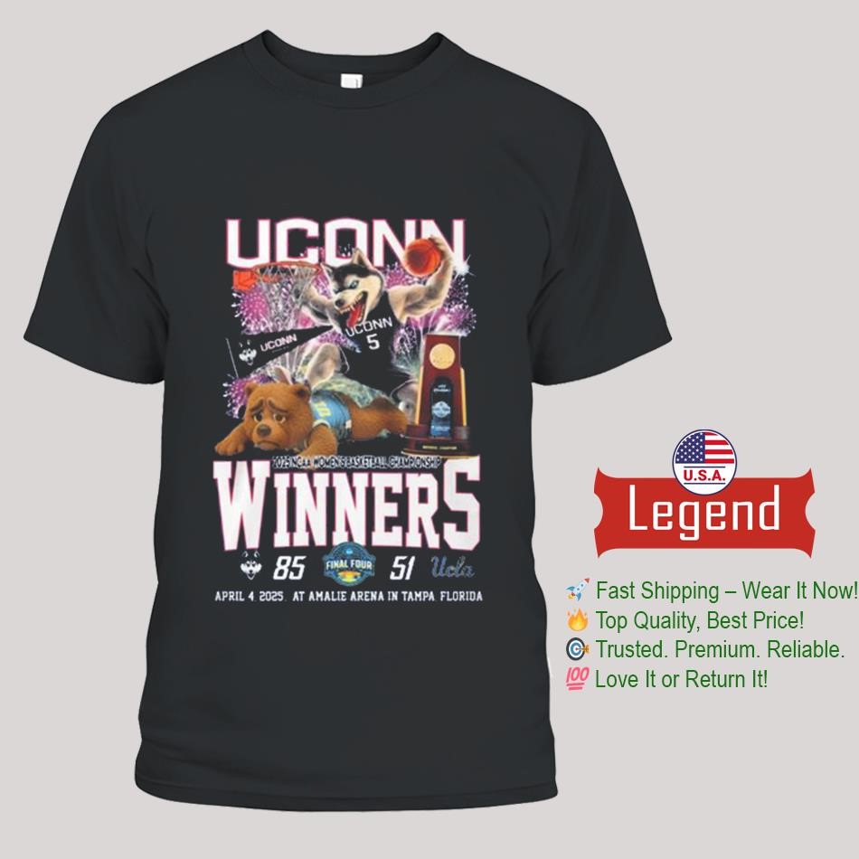 Uconn Huskies 2025 NCAA Women's Basketball Championship Winners Mascot Shirt