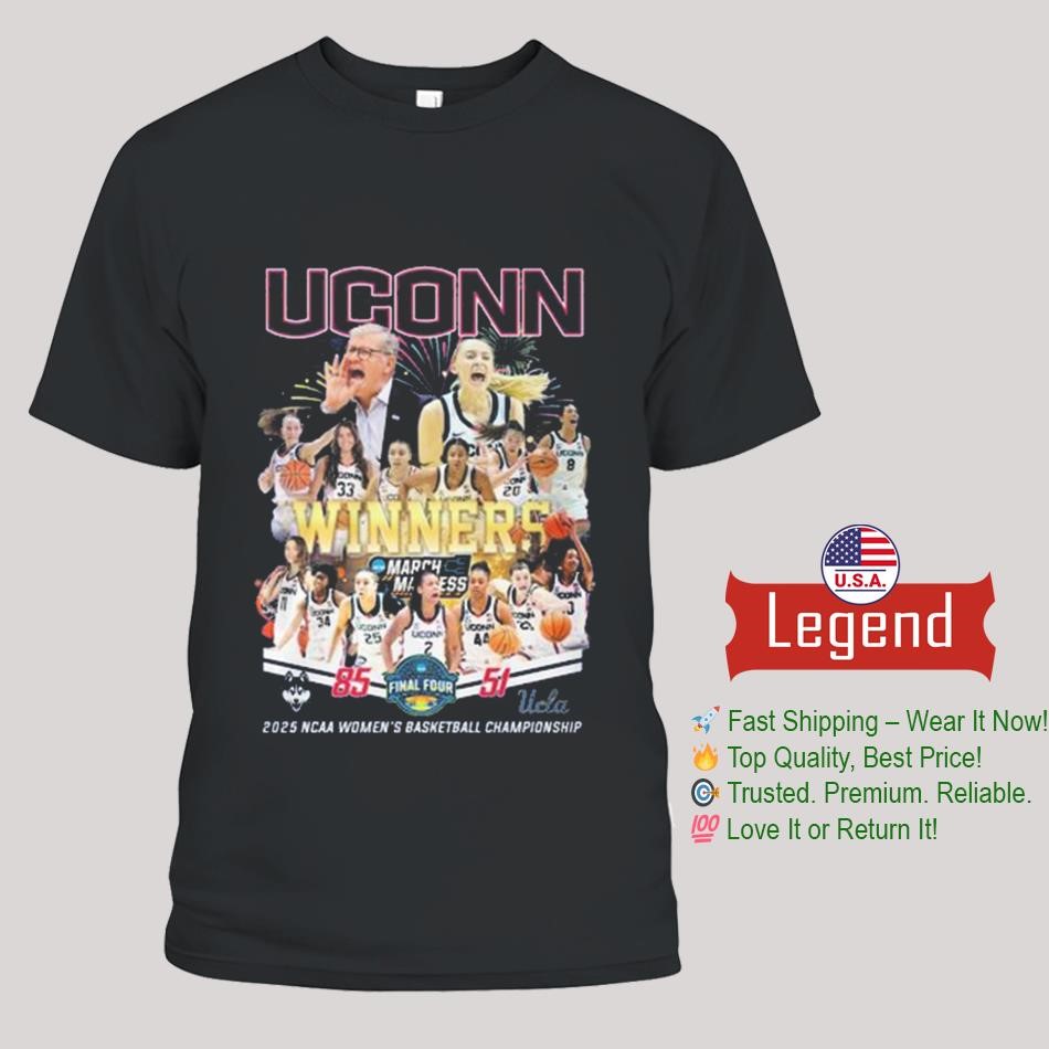 Uconn Huskies Winners 2025 NCAA Women’s Basketball Championship Final Four Shirt