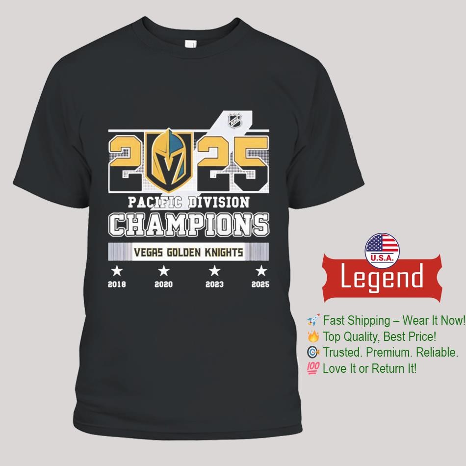 Vegas Golden Knights Pacific Division Champions 2025 4 Time Shirt
