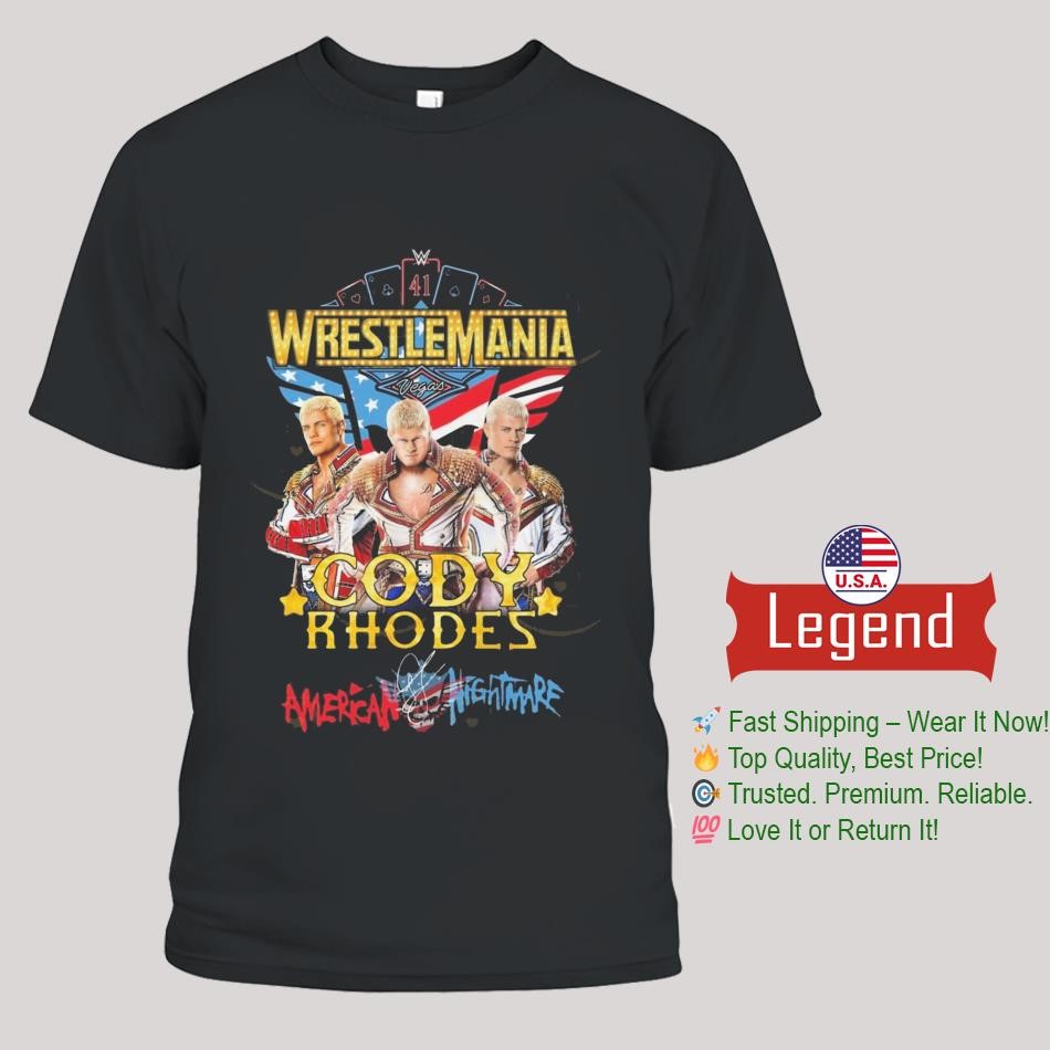 Wrestlemania Cody Rhodes American Nightmare Signature 2025 Shirt